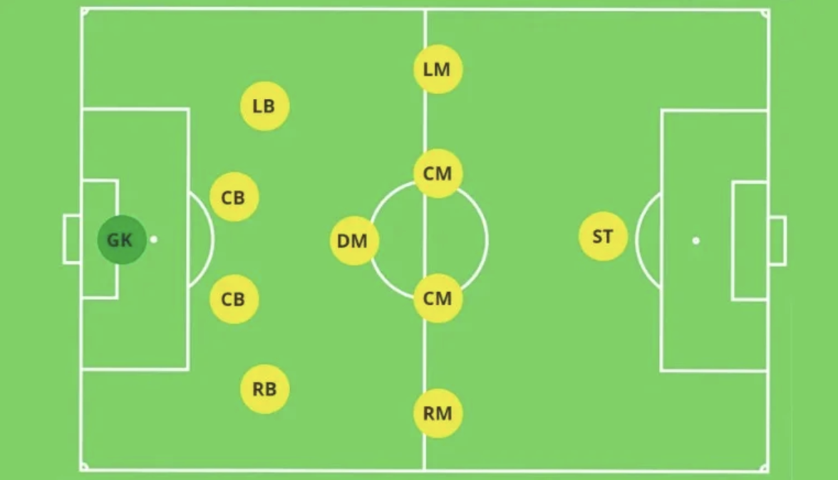 The 4-1-4-1 formation is a variation of the 4-2-3-1 formation