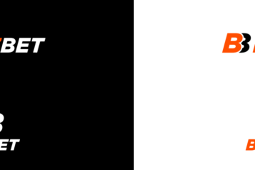 BizBet logo variations on black and white backgrounds.