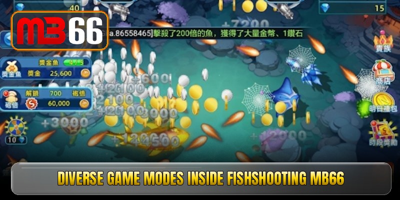 Diverse game modes inside fishshooting mb66