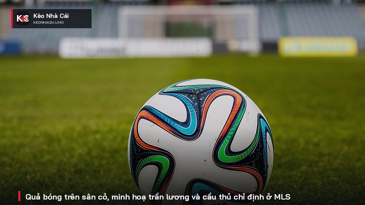 The ball on the pitch illustrates the salary cap and designated player in MLS.